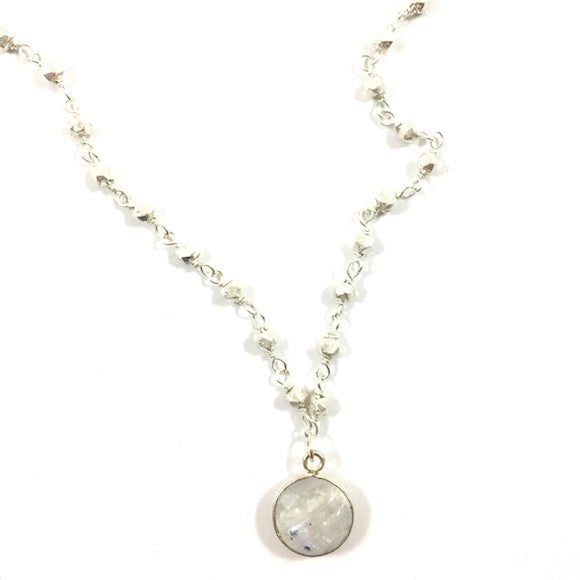 Silver & Moonstone Heather Choker Necklace