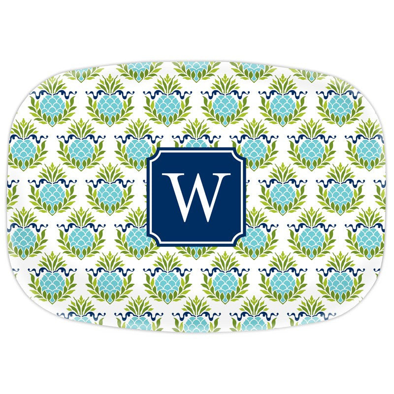 boatman geller pineapple repeat teal platter