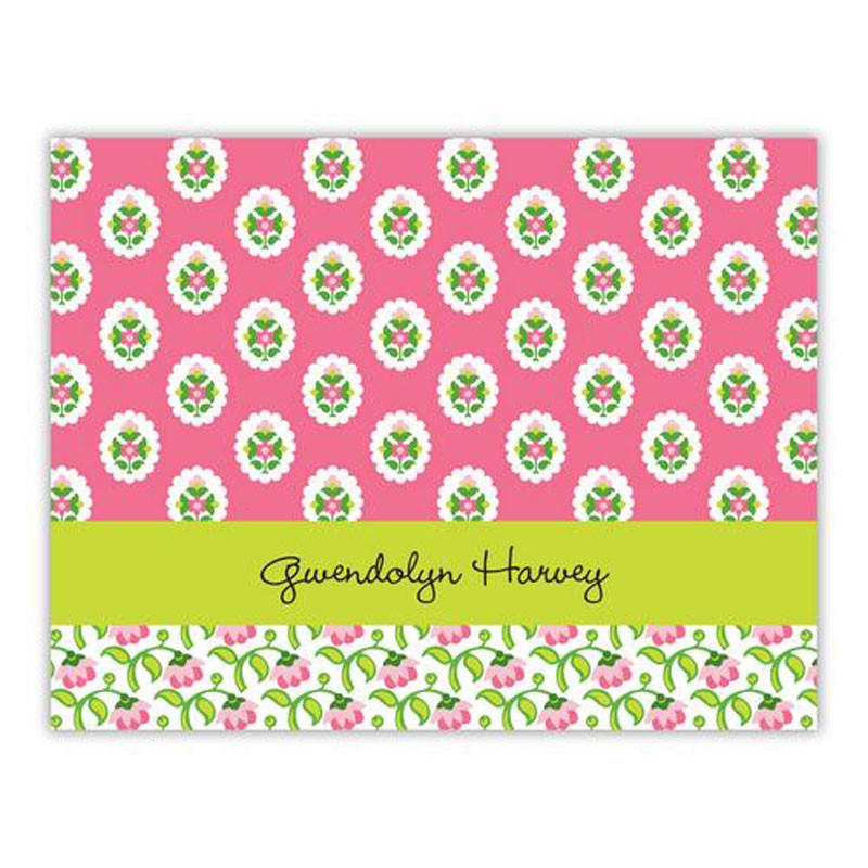 boatman geller block provincial pink foldover note cards
