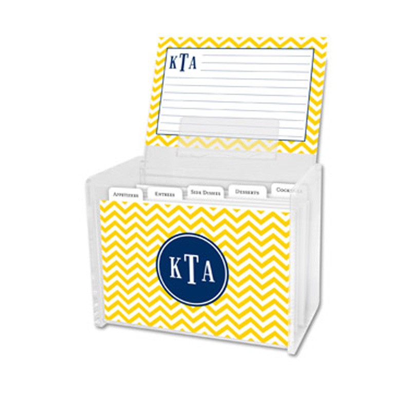 boatman geller chevron sunflower recipe box