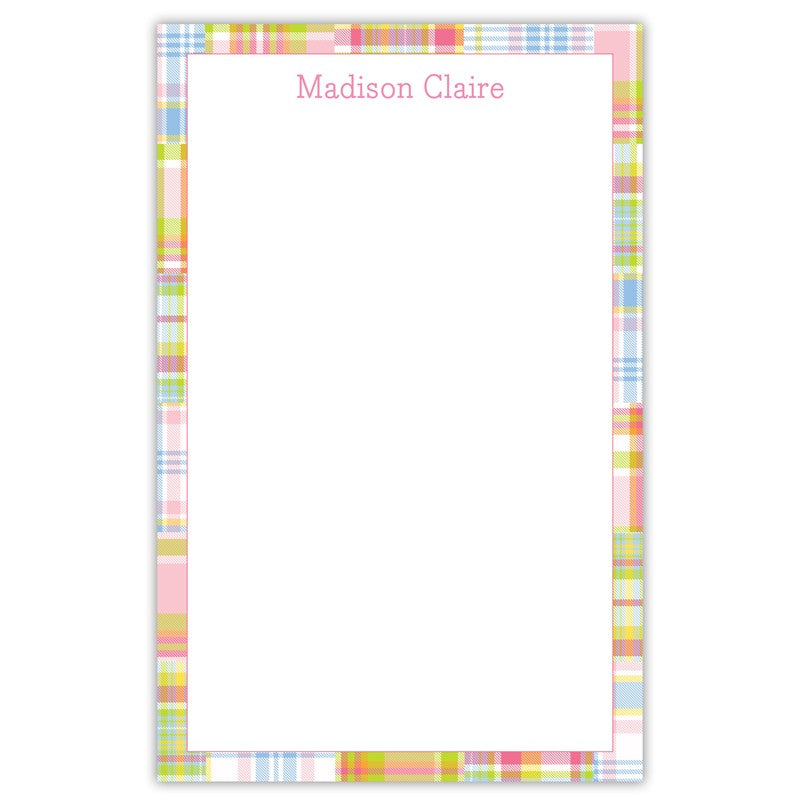 boatman geller madras patch pink notepad