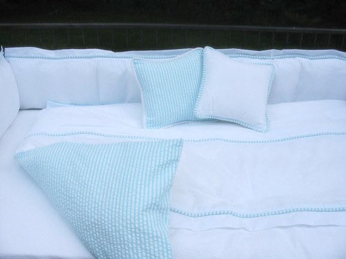 Cape Cod Crib Bedding Set by Lulla Smith — Cotton Seersucker Nursery Bedding