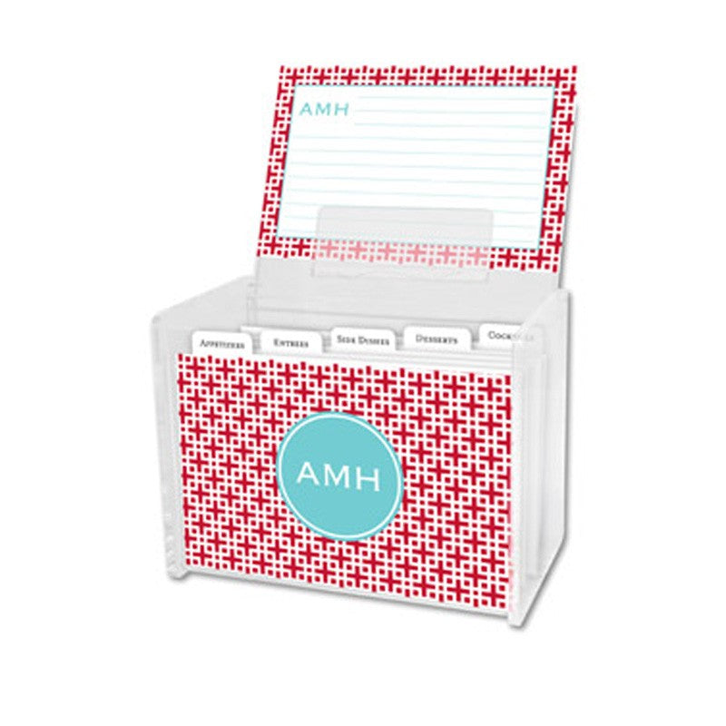 boatman geller greek key navy recipe box