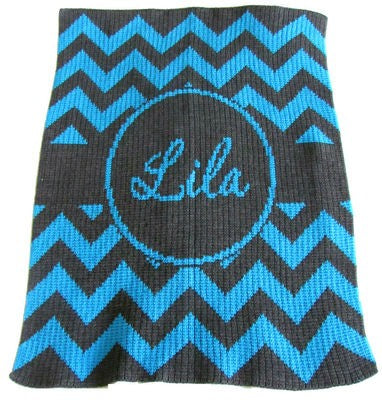 personalized chevron blanket