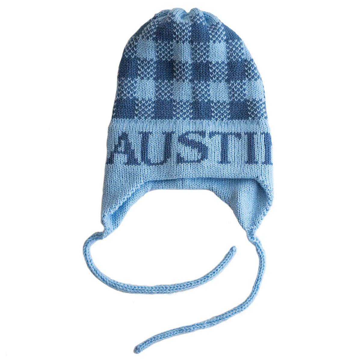 personalized gingham hat with earflaps