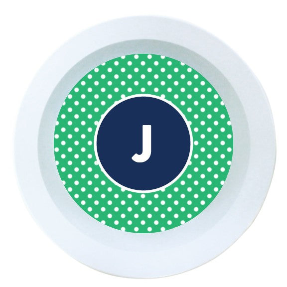 Green Dot Melamine Round Bowl