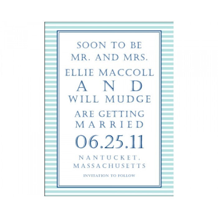 ellie & will save the date card