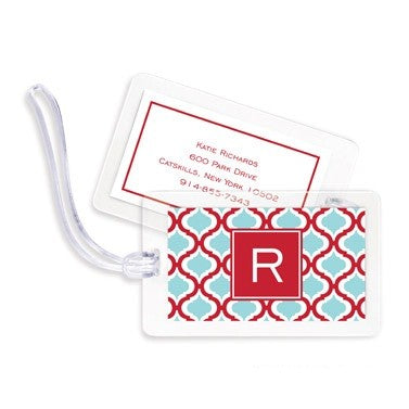 boatman geller kate red & teal bag tags