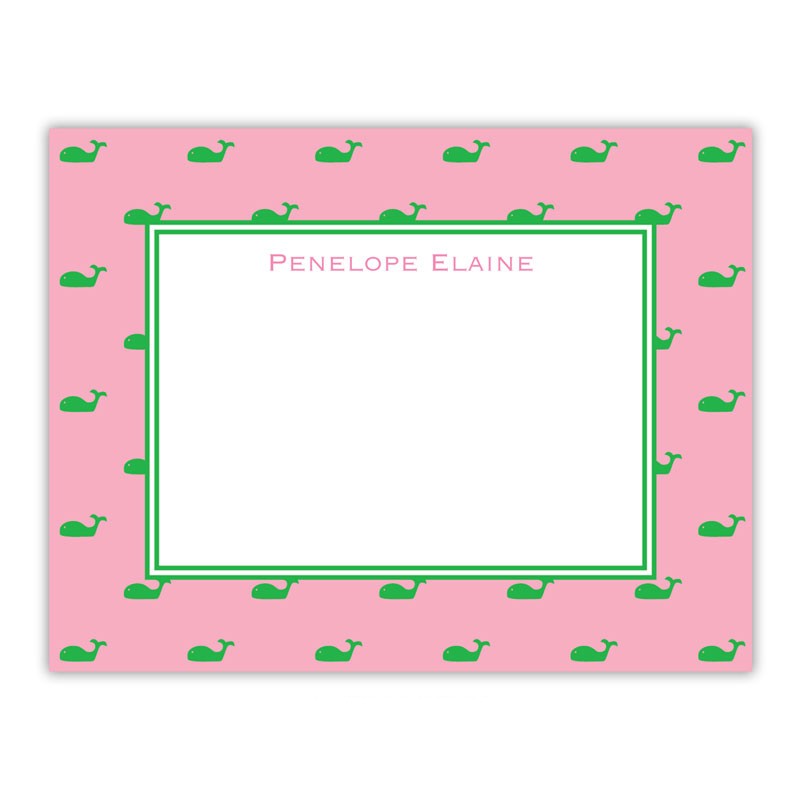 boatman geller whale pink small flat notecard
