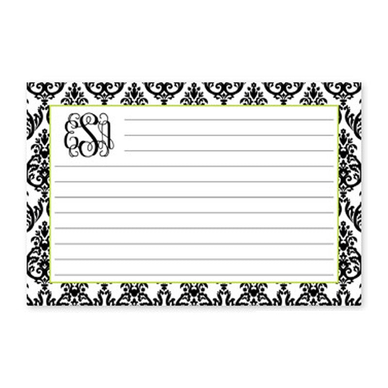 boatman geller madison damask white with black recipe card