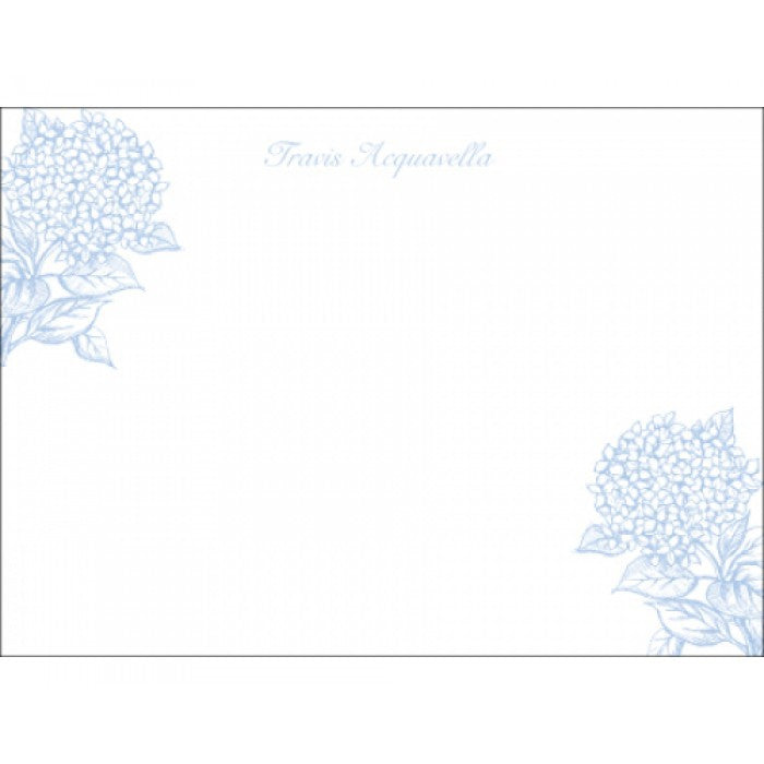 blue hydrangea social stationery