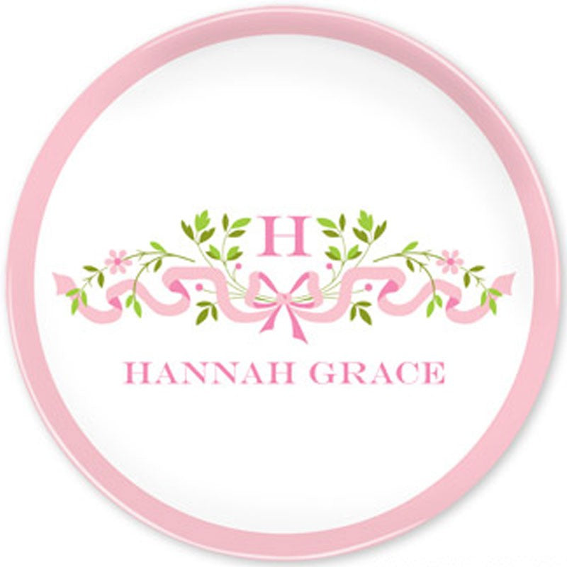 boatman geller ribbon pink plate