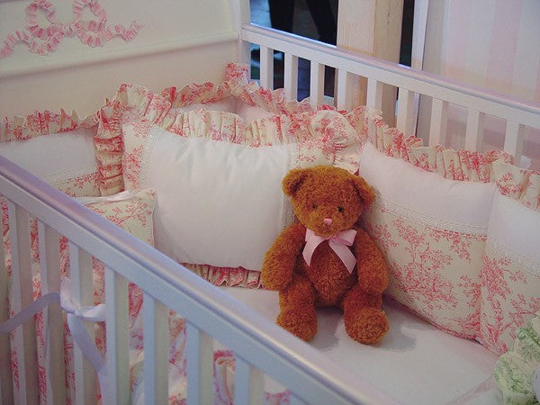toile crib bedding by blauen
