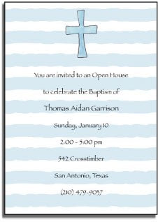 personalized invitations cross in blue