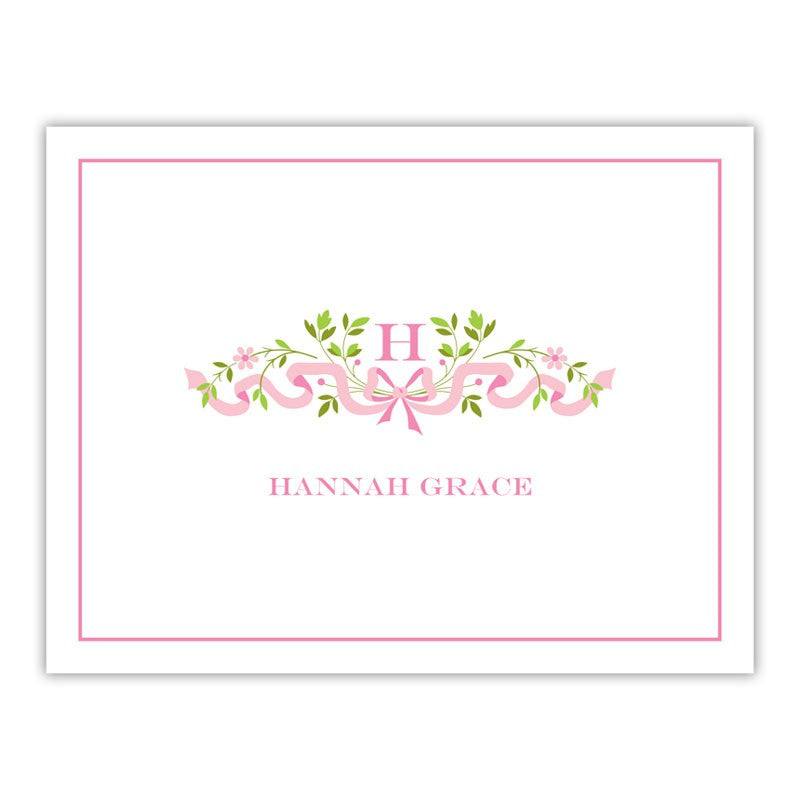 boatman geller ribbon pink foldover note