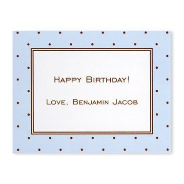boatman geller dot blue with brown calling card