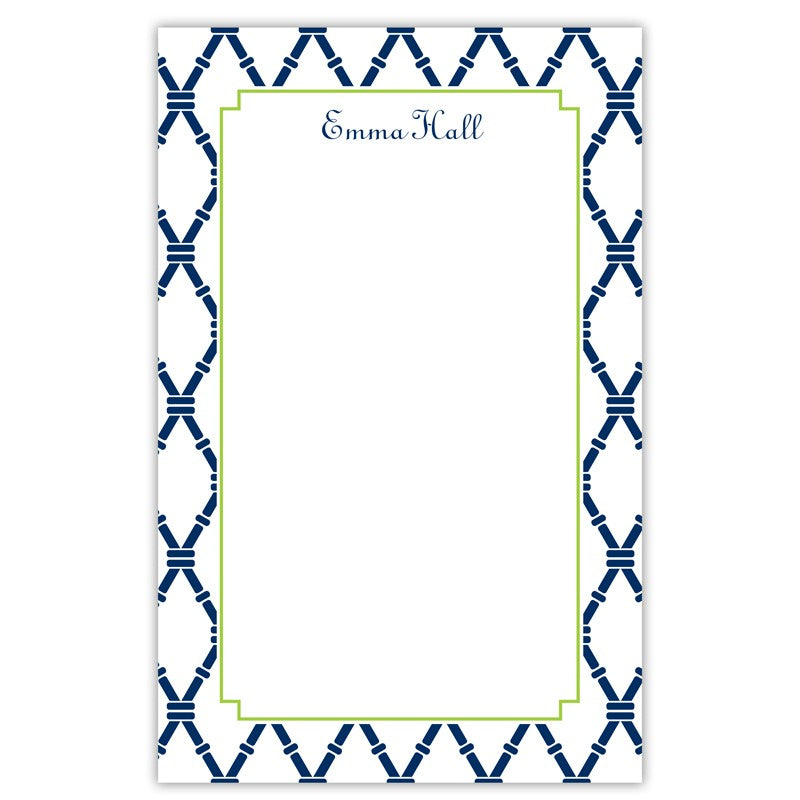 boatman geller bamboo navy & green notepad