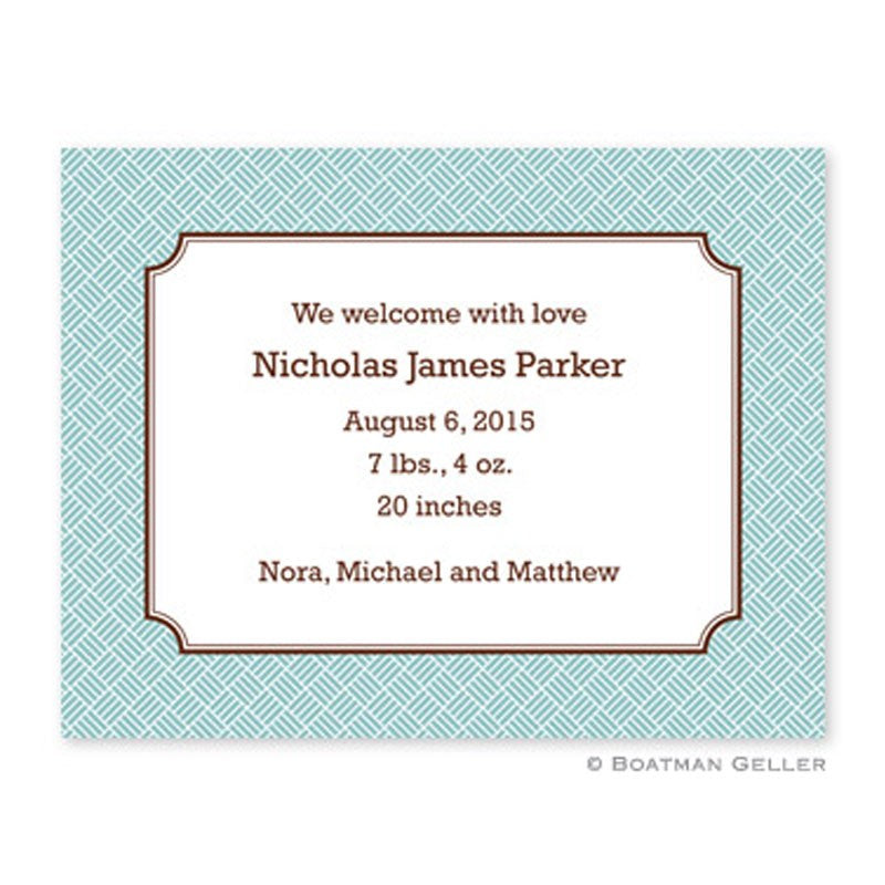 boatman geller basketweave slate small flat notecard