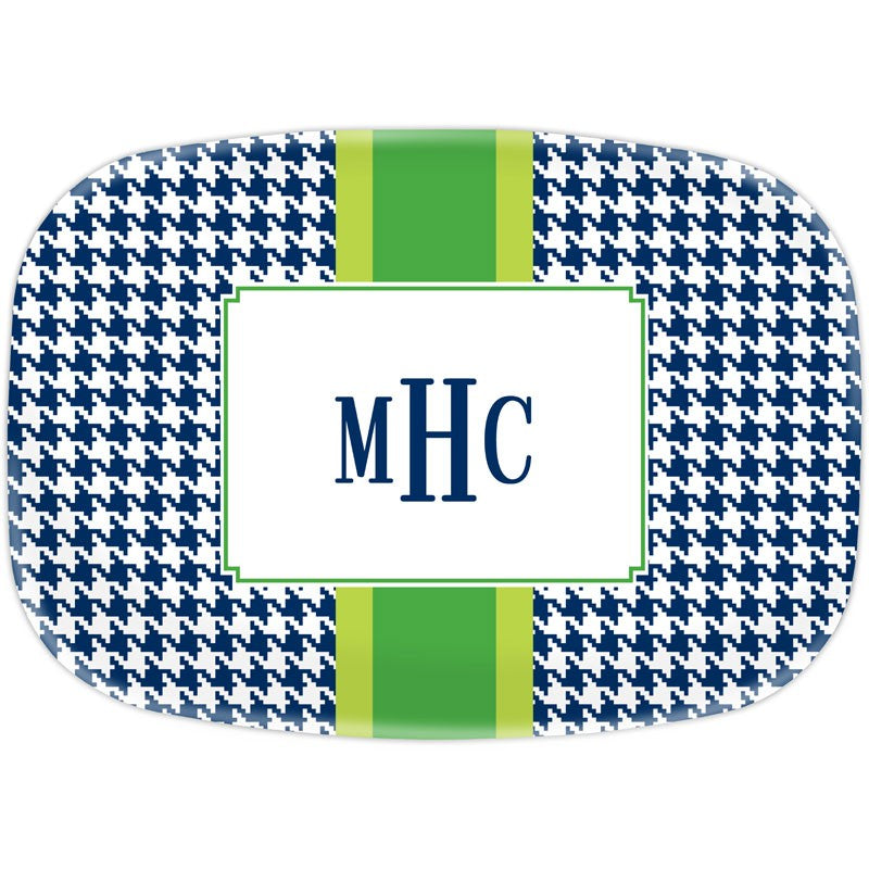 boatman geller alex houndstooth navy platter
