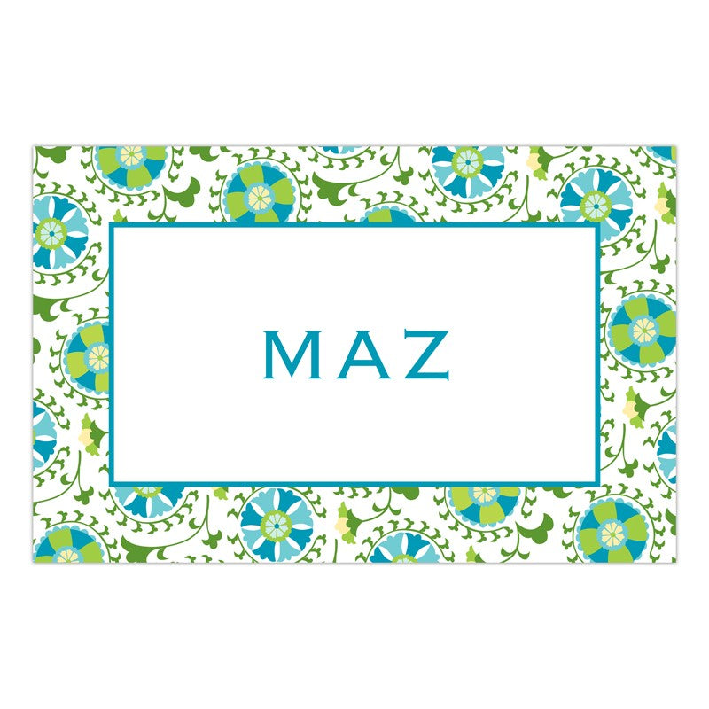boatman geller suzani teal disposable placemats