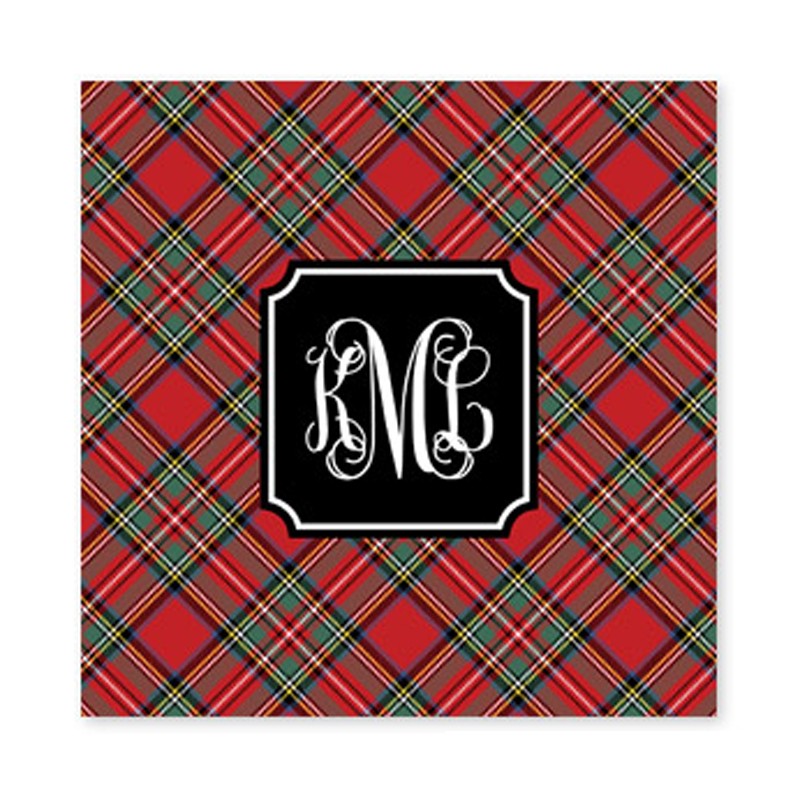 plaid red square paper coaster set of 50
