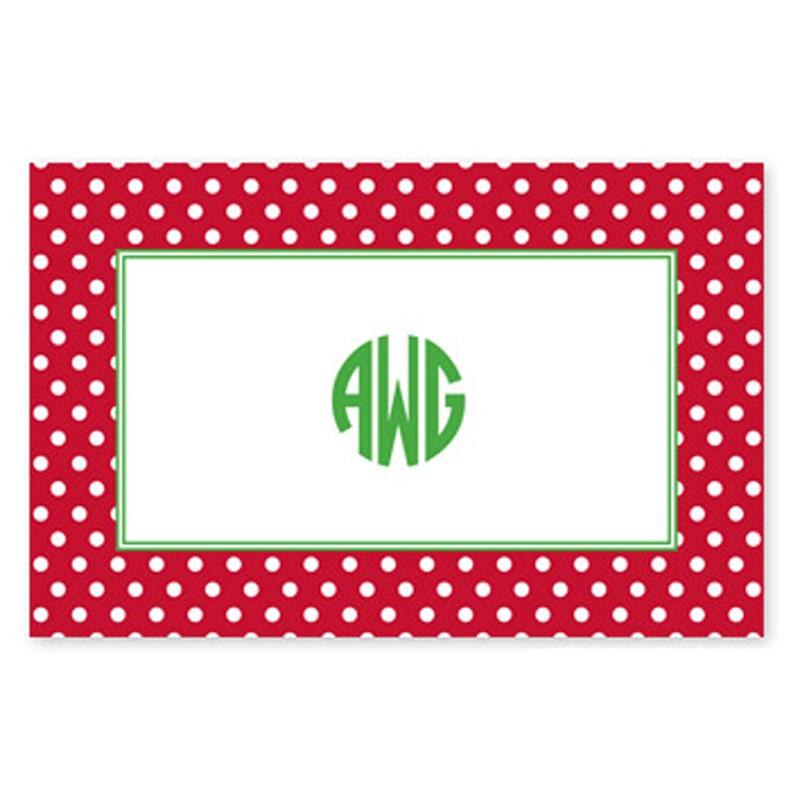 boatman geller polka dot red placemat