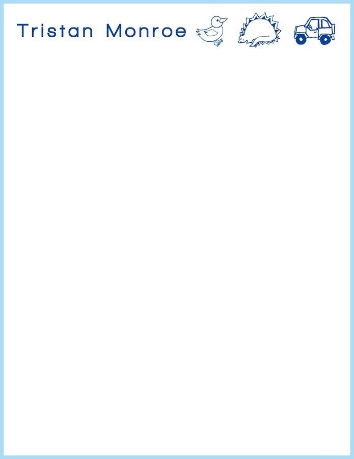 tiny tootsie blue children's stationary