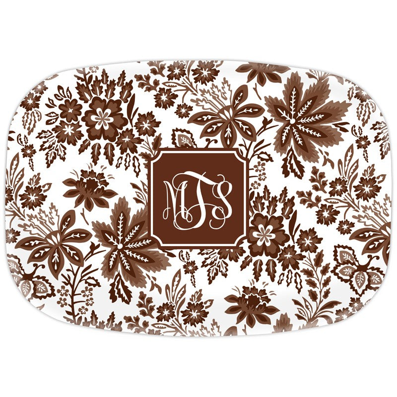 boatman geller classic floral brown platter