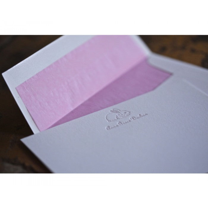 ava rose rabbit baby stationery