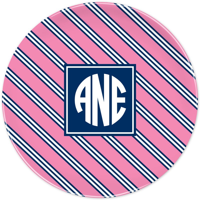 boatman geller repp tie pink & navy plate