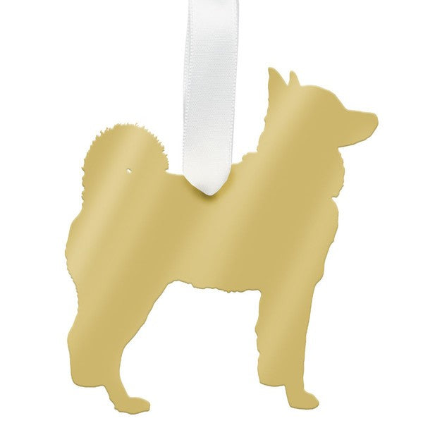 moon and lola husky christmas ornament - gold