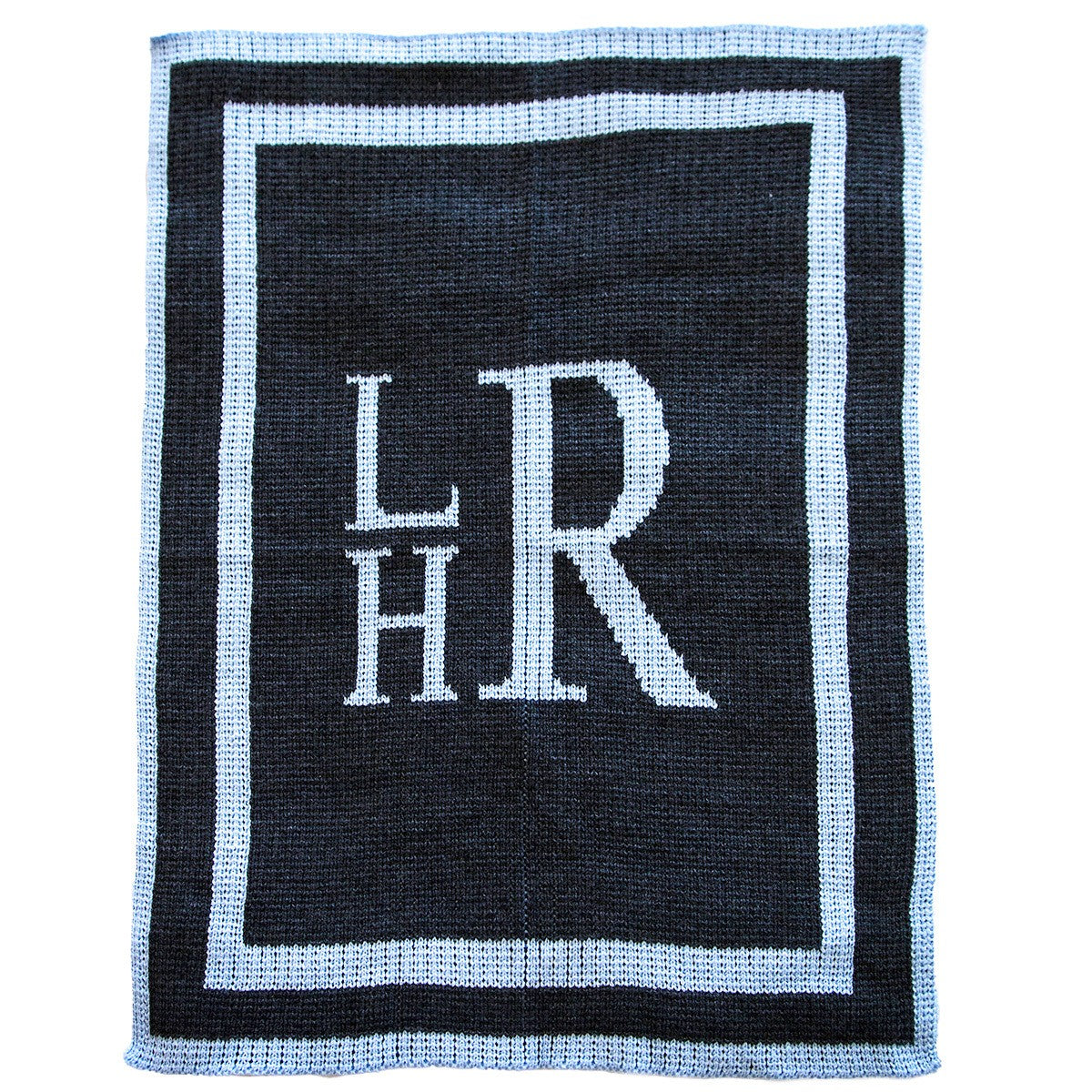 personalized initial stacked monogram blanket
