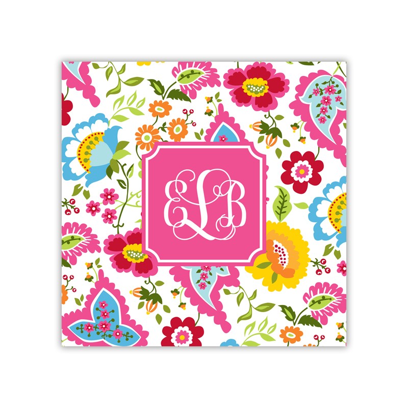 bright floral square paper coaster set of 50
