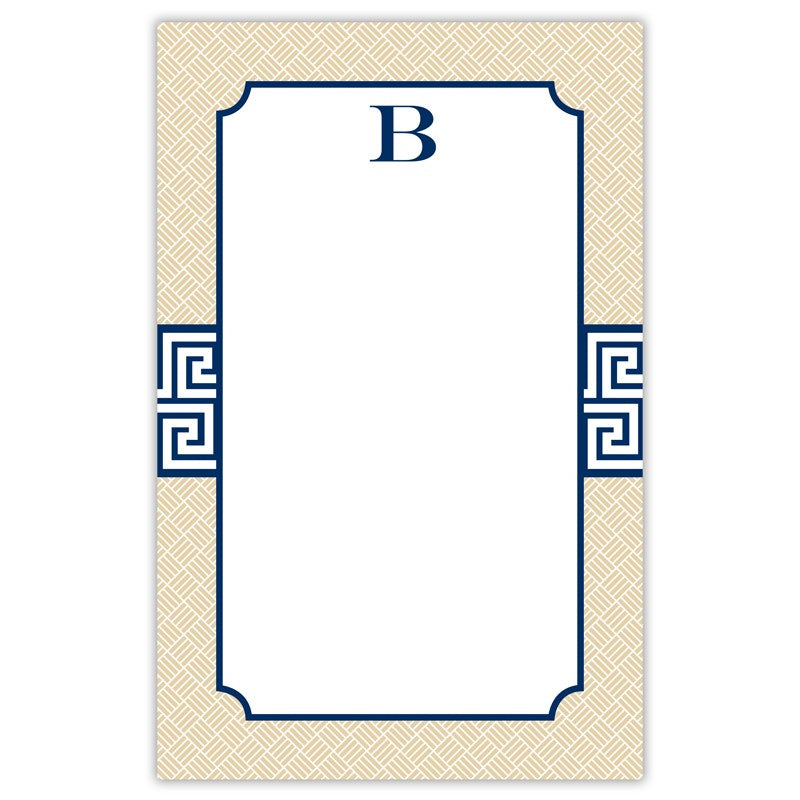 boatman geller greek key band navy notepad