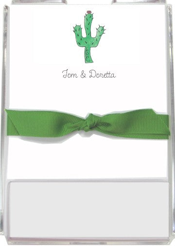 personalized memo sets blooming cactus