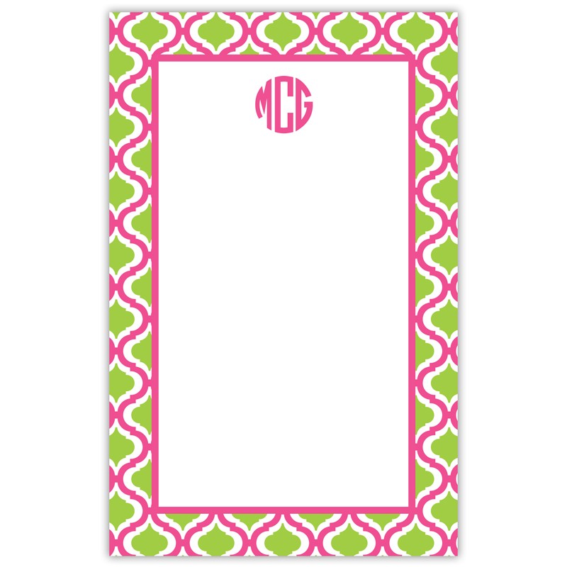 boatman geller kate raspberry & lime notepad