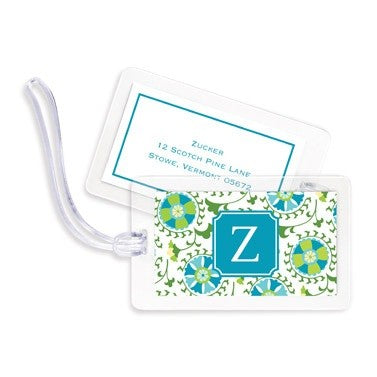 boatman geller suzani teal bag tags
