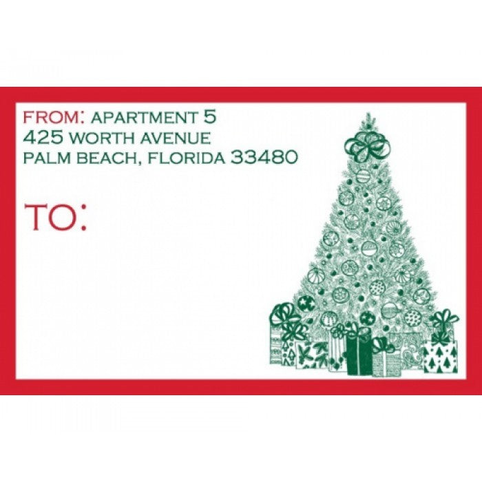 christmas tree large mailing stickers