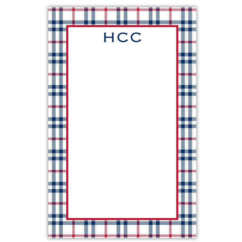 boatman geller miller check navy & red notepad