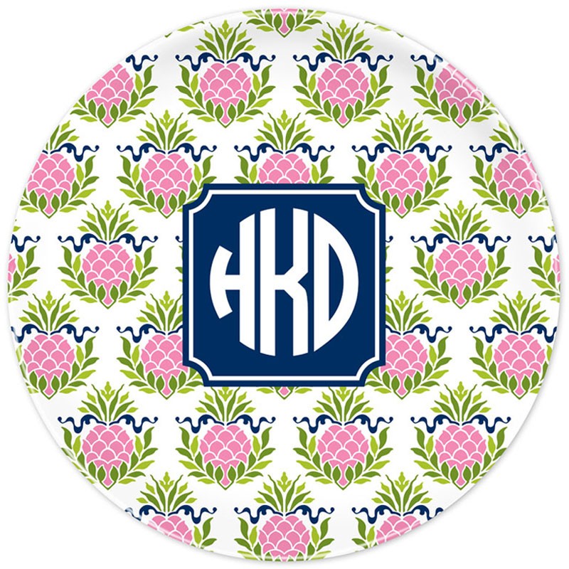 boatman geller pineapple repeat pink plate