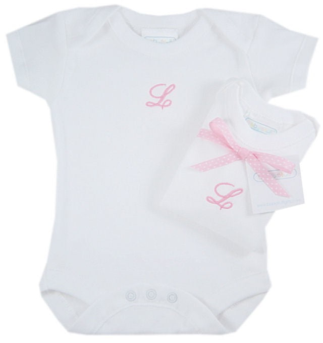personalized script initial bodysuit
