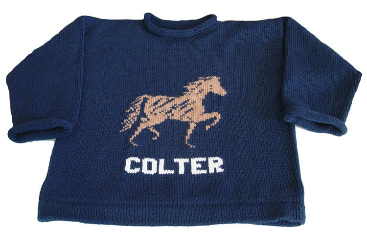 personalized equestrain horse pullover sweater
