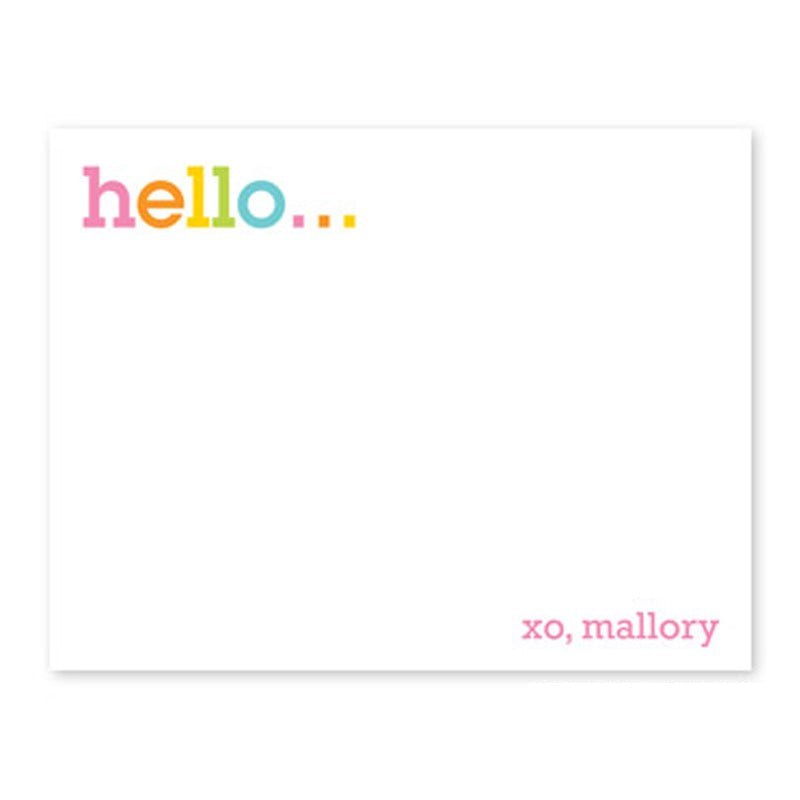 boatman geller rainbow hello small flat notecard