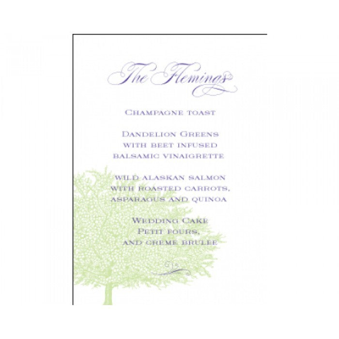 adrienne & michael menu card