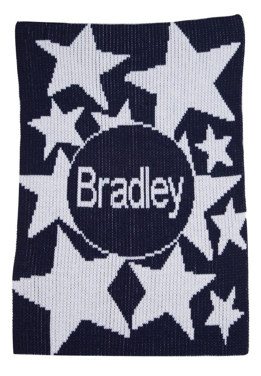 shooting stars and name stroller blanket