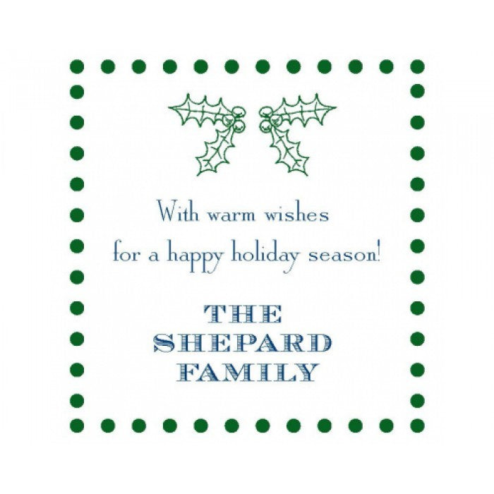 holly gift stickers