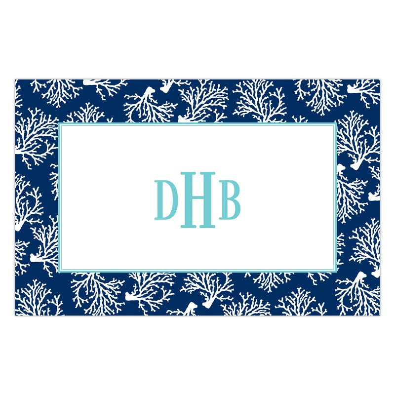 boatman geller coral repeat navy disposable placemats