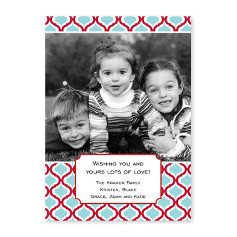 boatman geller kate red & teal photocard