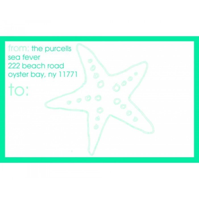 starfish blue mailing stickers