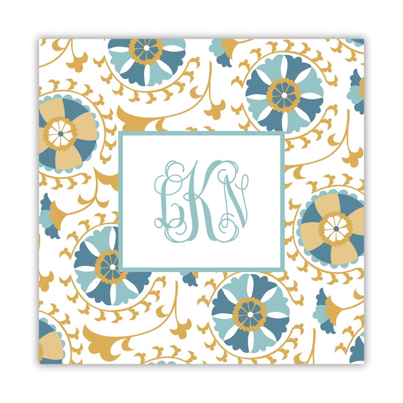 suzani gold square paper coaster set of 50